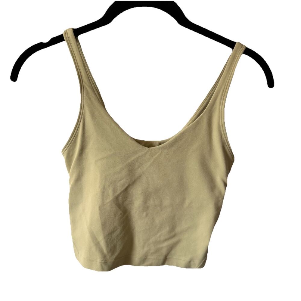 Lululemon Womens 2 Align Tank Top Light Support Vneck Bra Tank Yellow Green